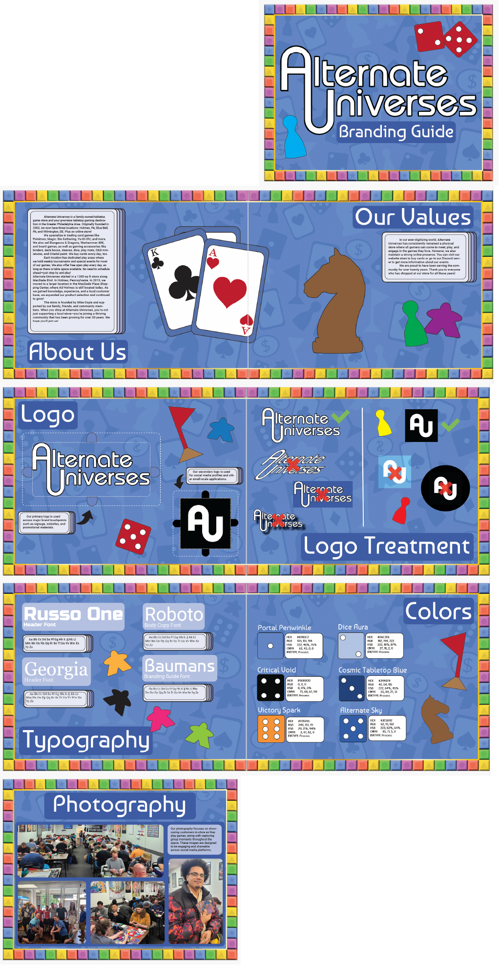 Complete branding guide for a board game store